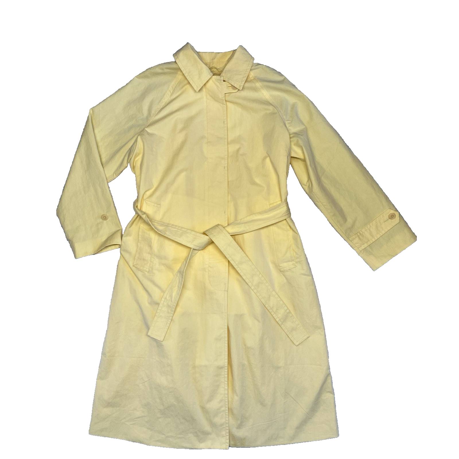Madewell Belted Trench Coat Oversized Size Medium New Candlelight Yellow Jacket